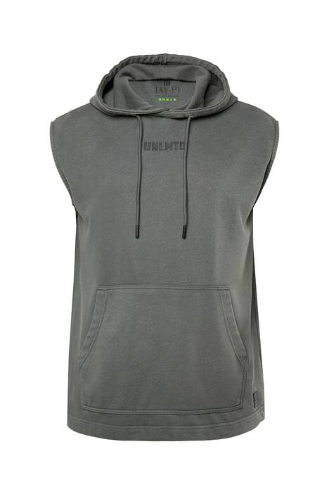 Mikina JAY-PI, břišní střih, kolekce fitness, tepláková, kapuce, bez rukávů, vintage vzhled, do 7XL