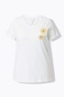 T-shirt en coton bio. Col rond et manches courtes. Motifs brodés