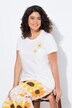 T-shirt en coton bio. Col rond et manches courtes. Motifs brodés