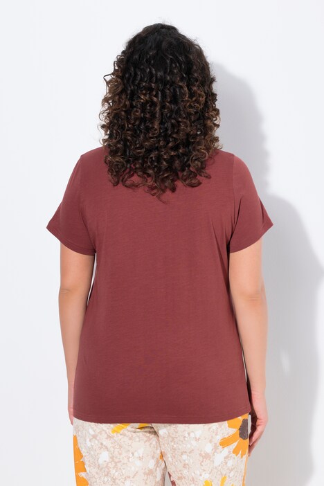 T-shirt, borduursel, ronde hals, korte mouw, biologisch katoen