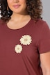 T-shirt en coton bio. Col rond et manches courtes. Motifs brodés
