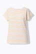 T-shirt rayé en coton bio. Col bateau et manches courtes