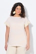 T-shirt rayé en coton bio. Col bateau et manches courtes