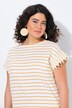 T-shirt rayé en coton bio. Col bateau et manches courtes