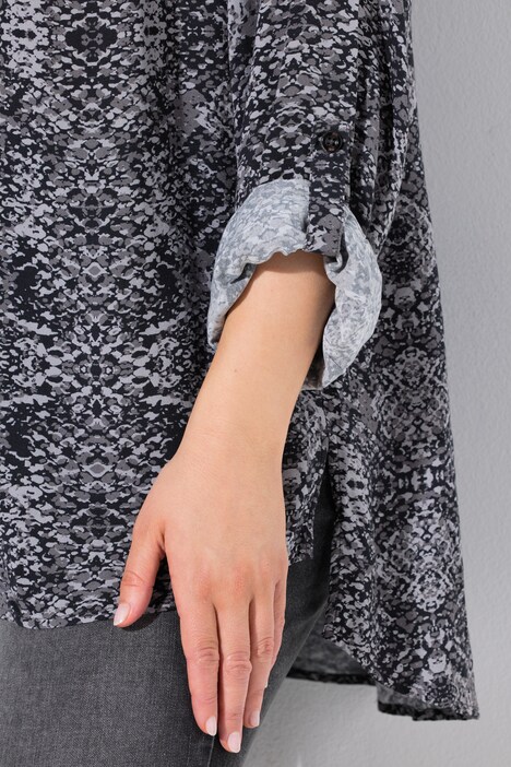 Snake Print Long Sleeve Button Down Blouse