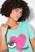 T-shirt dal taglio svasato con cuore con occhio
