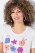 T-shirt, bloemen, A-lijn, ronde hals, korte mouwen