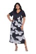 Slinky midi šaty, motýli, výstřih do V, krátké rukávy
