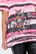 Camiseta, forma en A, rayas, motivo de vaquero