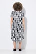 Robe midi en jersey, rayures esprit batik, décolleté en V et manches courtes