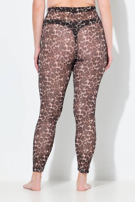 Medias-Leggings, estampado de leopardo, malla