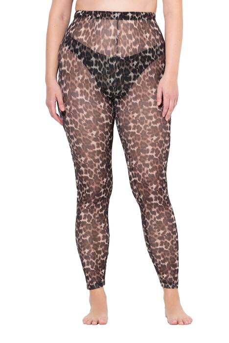 Punčochové legíny, leopardí vzor, síťovina
