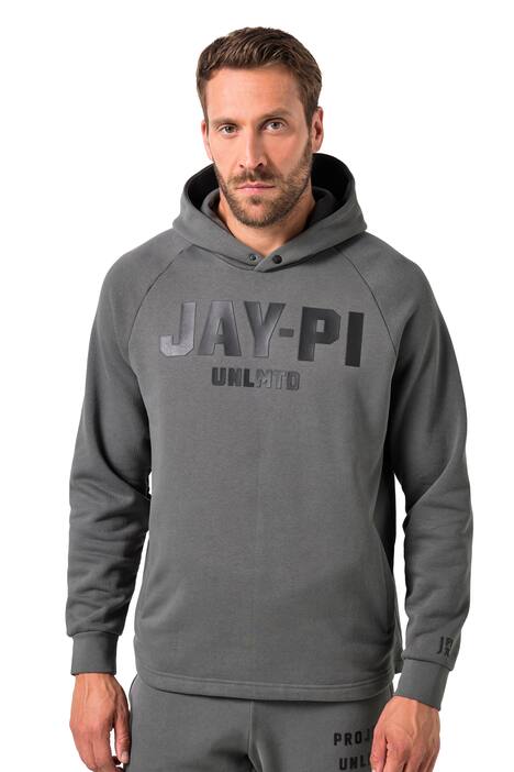 Mikina s kapucí JAY-PI, břišní střih, kolekce fitness, tepláková, do 7XL