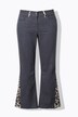 Jeans, utsvingt ben, leopard, frynsehem, 5-lommer