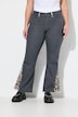 Jeans, utsvingt ben, leopard, frynsehem, 5-lommer