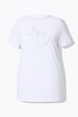 Camiseta, flor de piedras decorativas, media manga