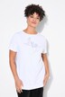 Camiseta, flor de piedras decorativas, media manga
