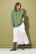 Jupe maxi en dentelle, taille élastique et volants, coupe évasée