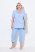 Pyjama, bloemen, V-hals, halve mouwen, zakken