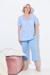 Pyjama, bloemen, V-hals, halve mouwen, zakken