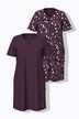 Bigshirts, set van 2, stippen, ronde hals/V-hals, korte mouw