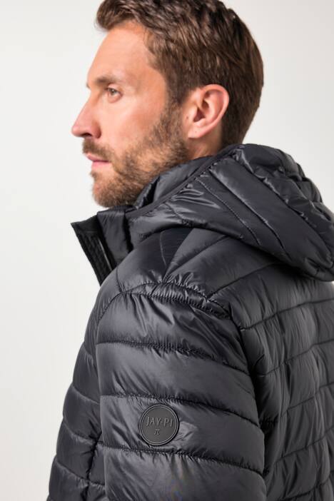 Chaqueta ligeramente acolchada JAY-PI, talle bajo, capucha, hasta 7 XL