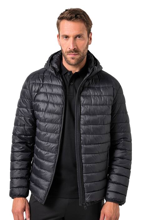 Lehká prošívaná bunda JAY-PI, břišní střih, kapuce, do 7XL