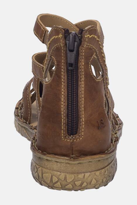 romerske sandaler i skinn, Josef Seibel, glidelås, komfortbredde