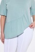 T-skjorte, volang, oversized, V-hals, korte ermer