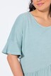 T-skjorte, volang, oversized, V-hals, korte ermer