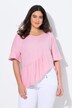 T-skjorte, volang, oversized, V-hals, korte ermer