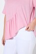 T-skjorte, volang, oversized, V-hals, korte ermer