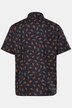 Boston Park skjorte i hørmix, korte ærmer, alloverprint, Kent-krave, comfort fit, op til str. 8XL