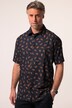 Boston Park skjorte i hørmix, korte ærmer, alloverprint, Kent-krave, comfort fit, op til str. 8XL