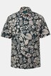 Boston Park piqué.skjorte, korte ærmer, blomstret allover-print, Kent-krave, modern fit, op til 8XL