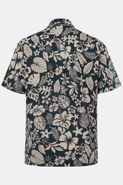 Chemise en piqué Boston Park, manches courtes et col Kent, imprimé à fleurs all-over, coupe Modern Fit - jusqu'au 8 XL