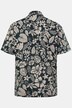 Boston Park piqué.skjorte, korte ærmer, blomstret allover-print, Kent-krave, modern fit, op til 8XL