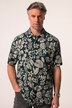 Boston Park piqué.skjorte, korte ærmer, blomstret allover-print, Kent-krave, modern fit, op til 8XL