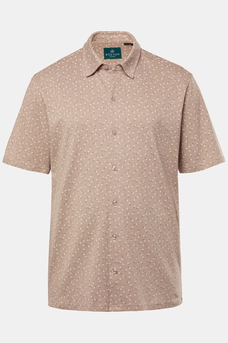 Chemise en piqué Boston Park, manches courtes et col Kent, imprimé minimaliste, coupe Modern Fit - jusqu'au 8 XL