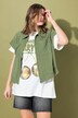 Vesta, lněná směs, oversize, zip, 4 kapsy