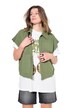 Vesta, lněná směs, oversize, zip, 4 kapsy