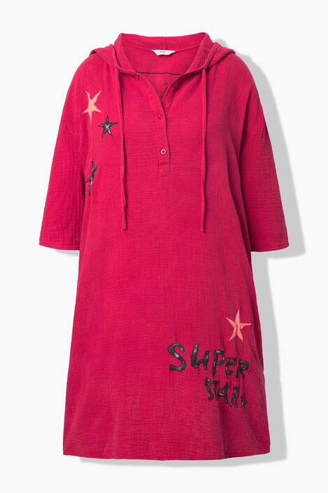 Vestido de muselina, estrellas, capucha