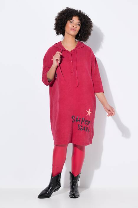 Vestido de muselina, estrellas, capucha