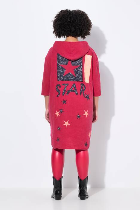 Vestido de muselina, estrellas, capucha