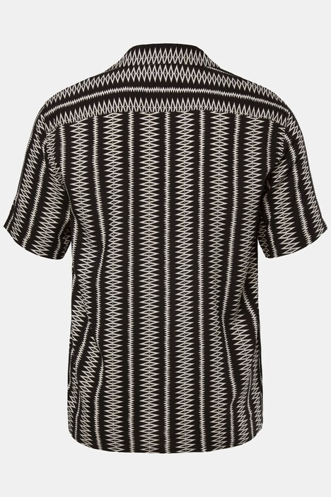 Chemise Men+ en viscose, imprimé all-over, manches courtes et col cubain, coupe Cuba Fit - jusqu'au 8 XL