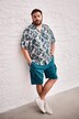 Men+ viscose overhemd, korte mouw, all-over print, Cubaanse kraag, Cubaanse fit, tot 8XL