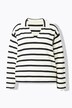 Maglione polo dal taglio oversize con maglia lavorata a righe
