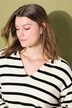 Maglione polo dal taglio oversize con maglia lavorata a righe