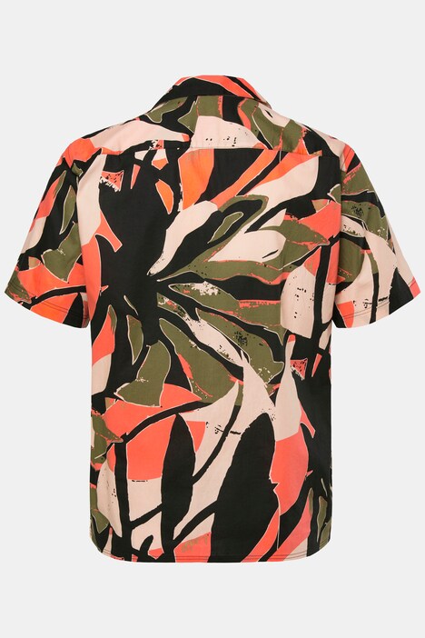 Chemise Men+ en viscose, imprimé all-over, manches courtes et col cubain, coupe Cuba Fit - jusqu'au 8 XL