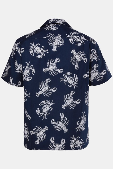 Chemise Men+ en viscose, imprimé all-over, manches courtes et col cubain, coupe Cuba Fit - jusqu'au 8 XL